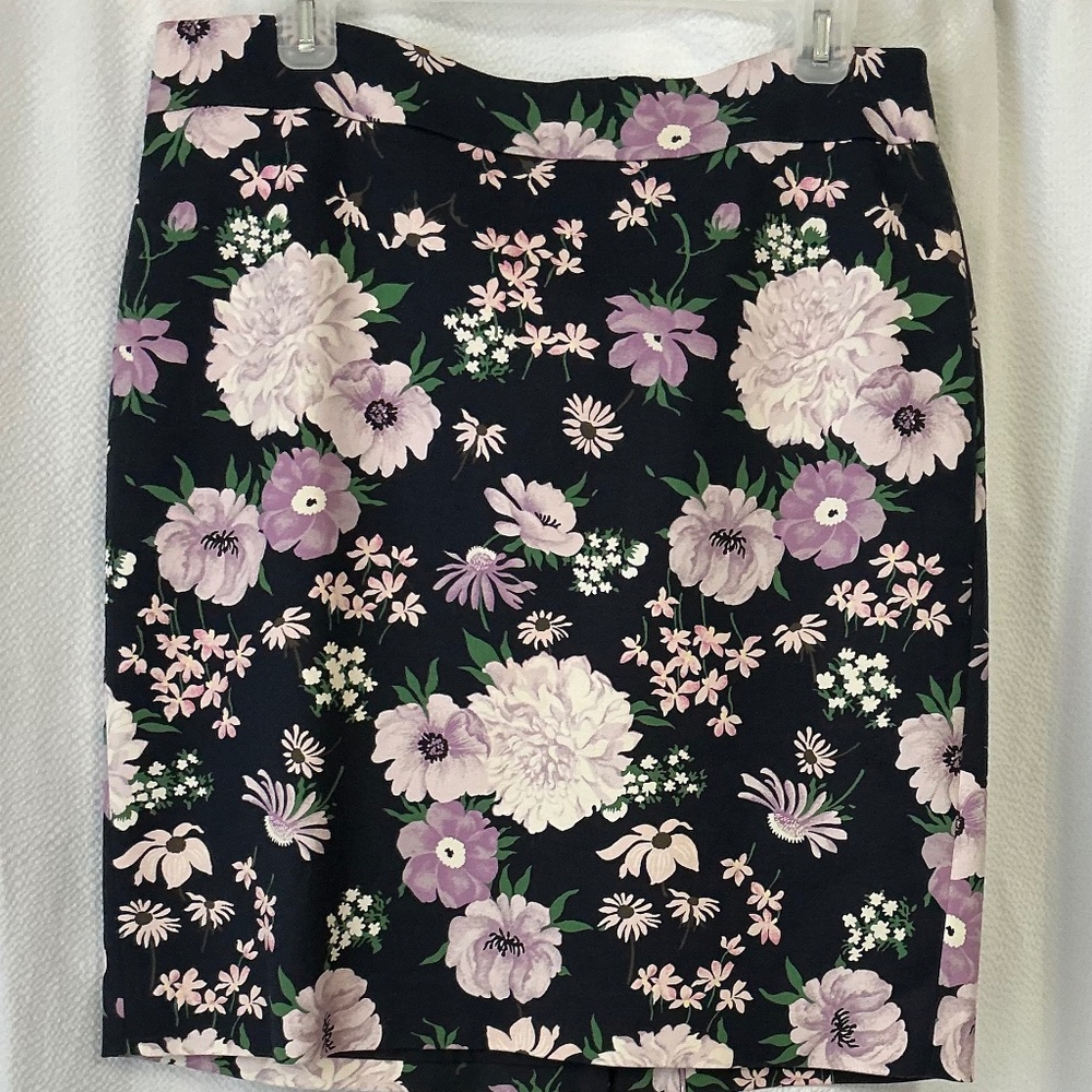 Floral print fully lined cotton skirt